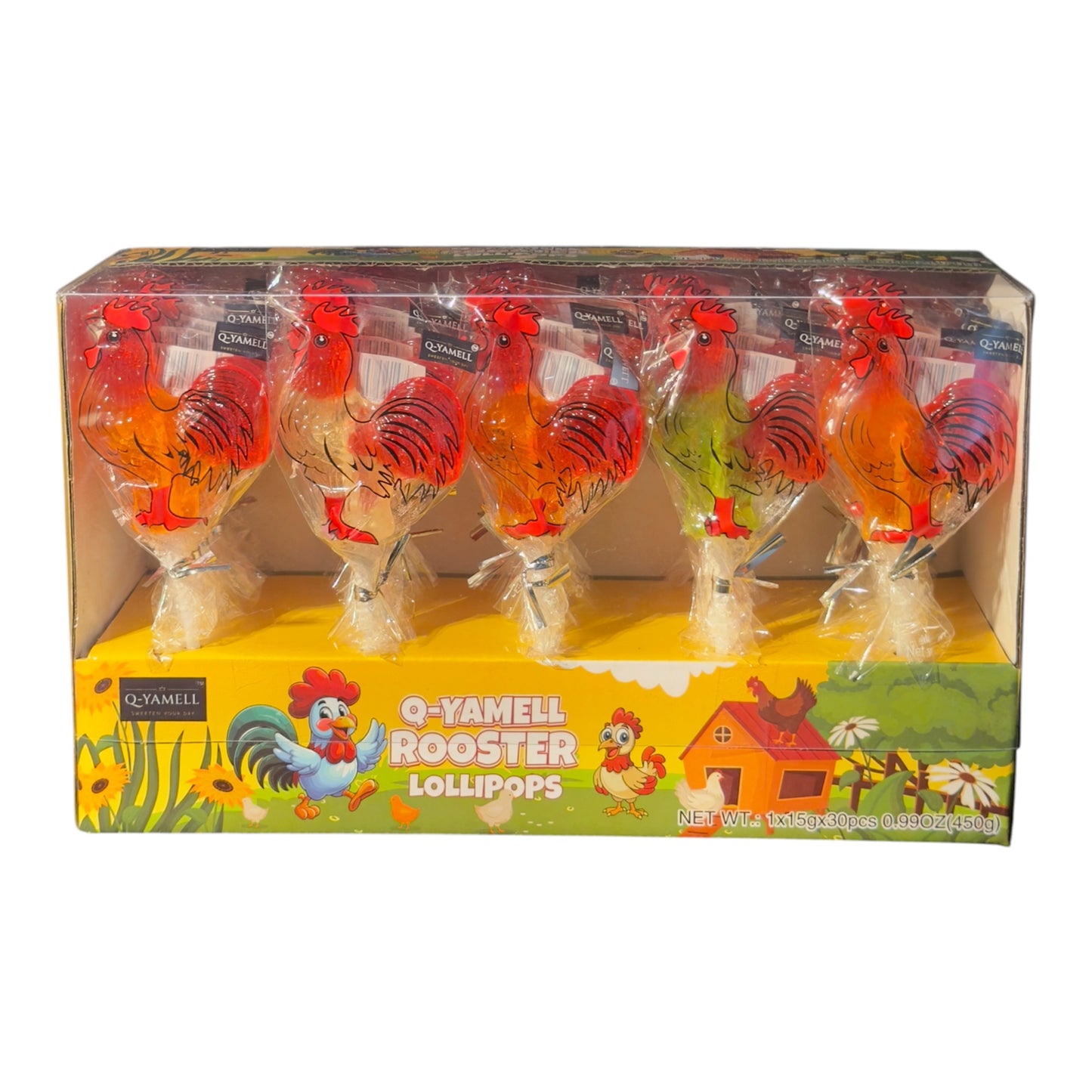 Q-Yamell rooster Lollipops